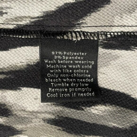 Rock & Republic Edgy Rocker Zipper Tunic Shirt M Black White Abstract Print High - Picture 9 of 13